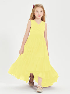 Cascading Skirt Boho Dresses for Junior Bridesmaids Lemon