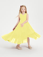 Cascading Skirt Boho Dresses for Junior Bridesmaids Lemon