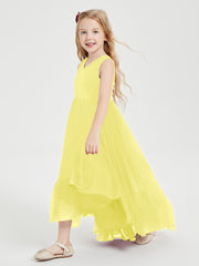 Cascading Skirt Boho Dresses for Junior Bridesmaids Lemon