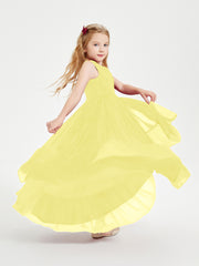 Cascading Skirt Boho Dresses for Junior Bridesmaids Lemon