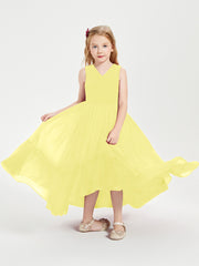 Cascading Skirt Boho Dresses for Junior Bridesmaids Lemon