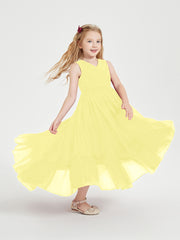 Cascading Skirt Boho Dresses for Junior Bridesmaids Lemon