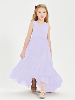 Cascading Skirt Boho Dresses for Junior Bridesmaids Lilac