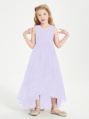 Cascading Skirt Boho Dresses for Junior Bridesmaids Lilac