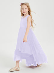 Cascading Skirt Boho Dresses for Junior Bridesmaids Lilac