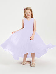 Cascading Skirt Boho Dresses for Junior Bridesmaids Lilac