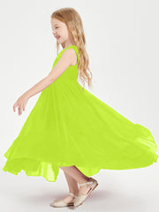 Cascading Skirt Boho Dresses for Junior Bridesmaids Lime Green