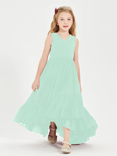 Cascading Skirt Boho Dresses for Junior Bridesmaids Mint Green