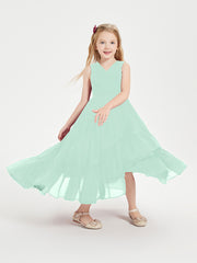 Cascading Skirt Boho Dresses for Junior Bridesmaids Mint Green