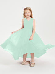 Cascading Skirt Boho Dresses for Junior Bridesmaids Mint Green