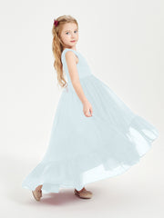 Cascading Skirt Boho Dresses for Junior Bridesmaids Mist
