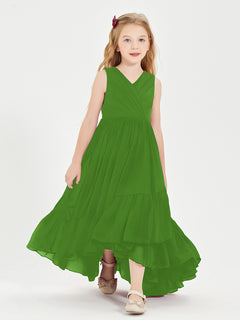 Cascading Skirt Boho Dresses for Junior Bridesmaids Moss