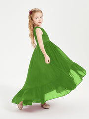Cascading Skirt Boho Dresses for Junior Bridesmaids Moss