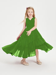 Cascading Skirt Boho Dresses for Junior Bridesmaids Moss