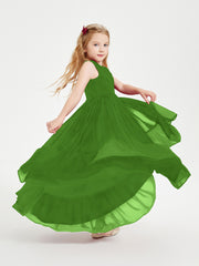 Cascading Skirt Boho Dresses for Junior Bridesmaids Moss