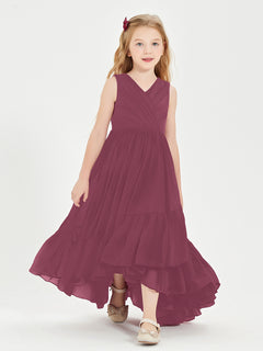 Cascading Skirt Boho Dresses for Junior Bridesmaids Mulberry