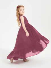Cascading Skirt Boho Dresses for Junior Bridesmaids Mulberry