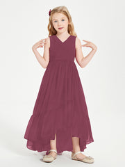 Cascading Skirt Boho Dresses for Junior Bridesmaids Mulberry
