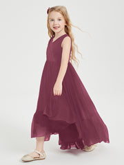 Cascading Skirt Boho Dresses for Junior Bridesmaids Mulberry