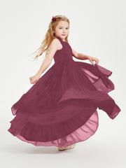 Cascading Skirt Boho Dresses for Junior Bridesmaids Mulberry
