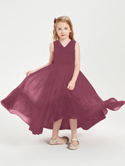 Cascading Skirt Boho Dresses for Junior Bridesmaids Mulberry