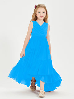 Cascading Skirt Boho Dresses for Junior Bridesmaids Ocean Blue