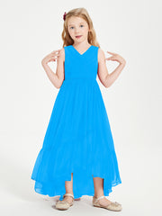 Cascading Skirt Boho Dresses for Junior Bridesmaids Ocean Blue