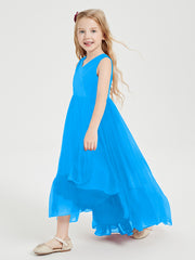 Cascading Skirt Boho Dresses for Junior Bridesmaids Ocean Blue