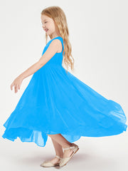 Cascading Skirt Boho Dresses for Junior Bridesmaids Ocean Blue