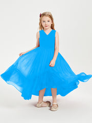 Cascading Skirt Boho Dresses for Junior Bridesmaids Ocean Blue