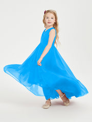 Cascading Skirt Boho Dresses for Junior Bridesmaids Ocean Blue
