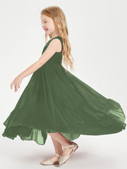 Cascading Skirt Boho Dresses for Junior Bridesmaids Olive Green