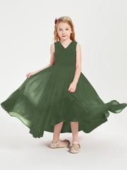 Cascading Skirt Boho Dresses for Junior Bridesmaids Olive Green