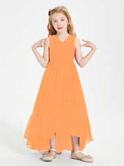 Cascading Skirt Boho Dresses for Junior Bridesmaids Orange