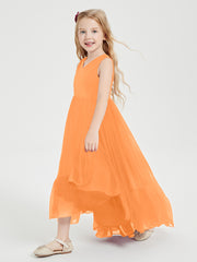 Cascading Skirt Boho Dresses for Junior Bridesmaids Orange