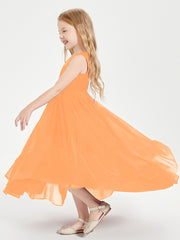 Cascading Skirt Boho Dresses for Junior Bridesmaids Orange