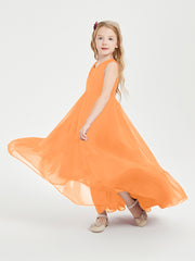 Cascading Skirt Boho Dresses for Junior Bridesmaids Orange