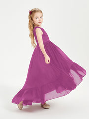 Cascading Skirt Boho Dresses for Junior Bridesmaids Orchid