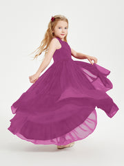 Cascading Skirt Boho Dresses for Junior Bridesmaids Orchid