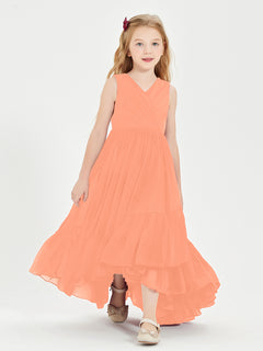 Cascading Skirt Boho Dresses for Junior Bridesmaids Papaya