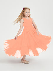 Cascading Skirt Boho Dresses for Junior Bridesmaids Papaya