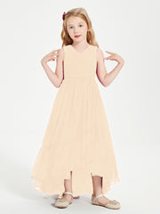 Cascading Skirt Boho Dresses for Junior Bridesmaids Peach