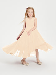 Cascading Skirt Boho Dresses for Junior Bridesmaids Peach