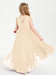 Cascading Skirt Boho Dresses for Junior Bridesmaids Peach