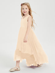 Cascading Skirt Boho Dresses for Junior Bridesmaids Peach