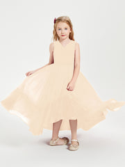 Cascading Skirt Boho Dresses for Junior Bridesmaids Peach