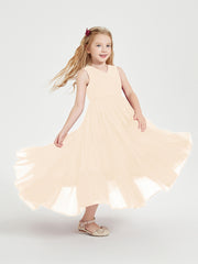 Cascading Skirt Boho Dresses for Junior Bridesmaids Peach