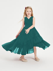 Cascading Skirt Boho Dresses for Junior Bridesmaids Peacock