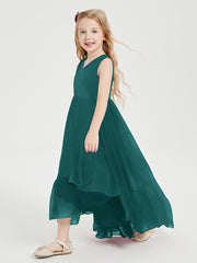 Cascading Skirt Boho Dresses for Junior Bridesmaids Peacock