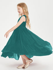 Cascading Skirt Boho Dresses for Junior Bridesmaids Peacock